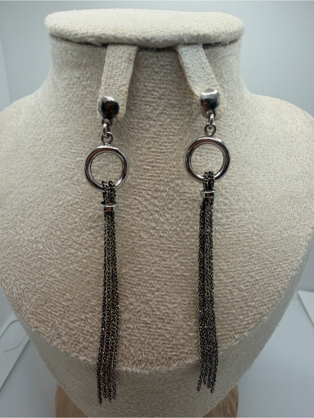 Dyadema ItalySilver 925 Circle Tassel Drop Earrings - Women Jewelry